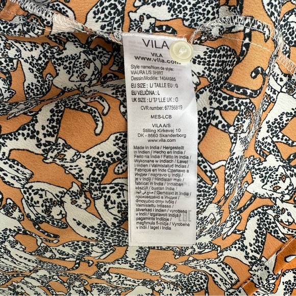 ASOS Vila Vila Animal Print Blouse - Picture 7 of 8